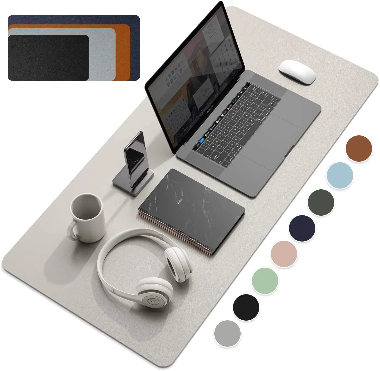 Large PU Leather Waterproof Desk Mat