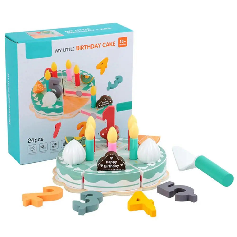 Wooden Sliceable Birthday Cake Toy