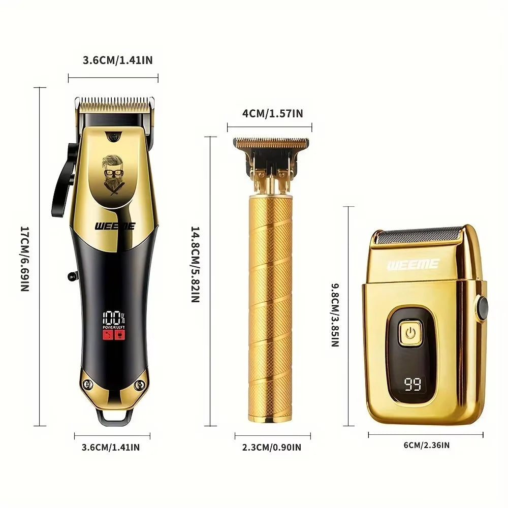 Men’s 3-Piece Grooming Kit Gold Black