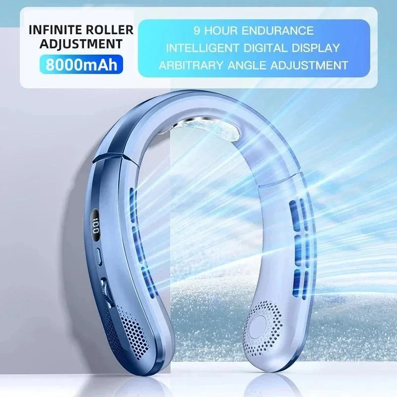 8000 mAh USB-Hängehalsventilator LED