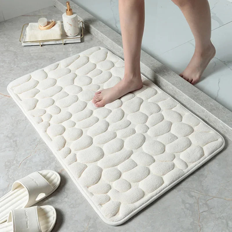 3-Piece Non Slip Cobblestone Bath Mat Set