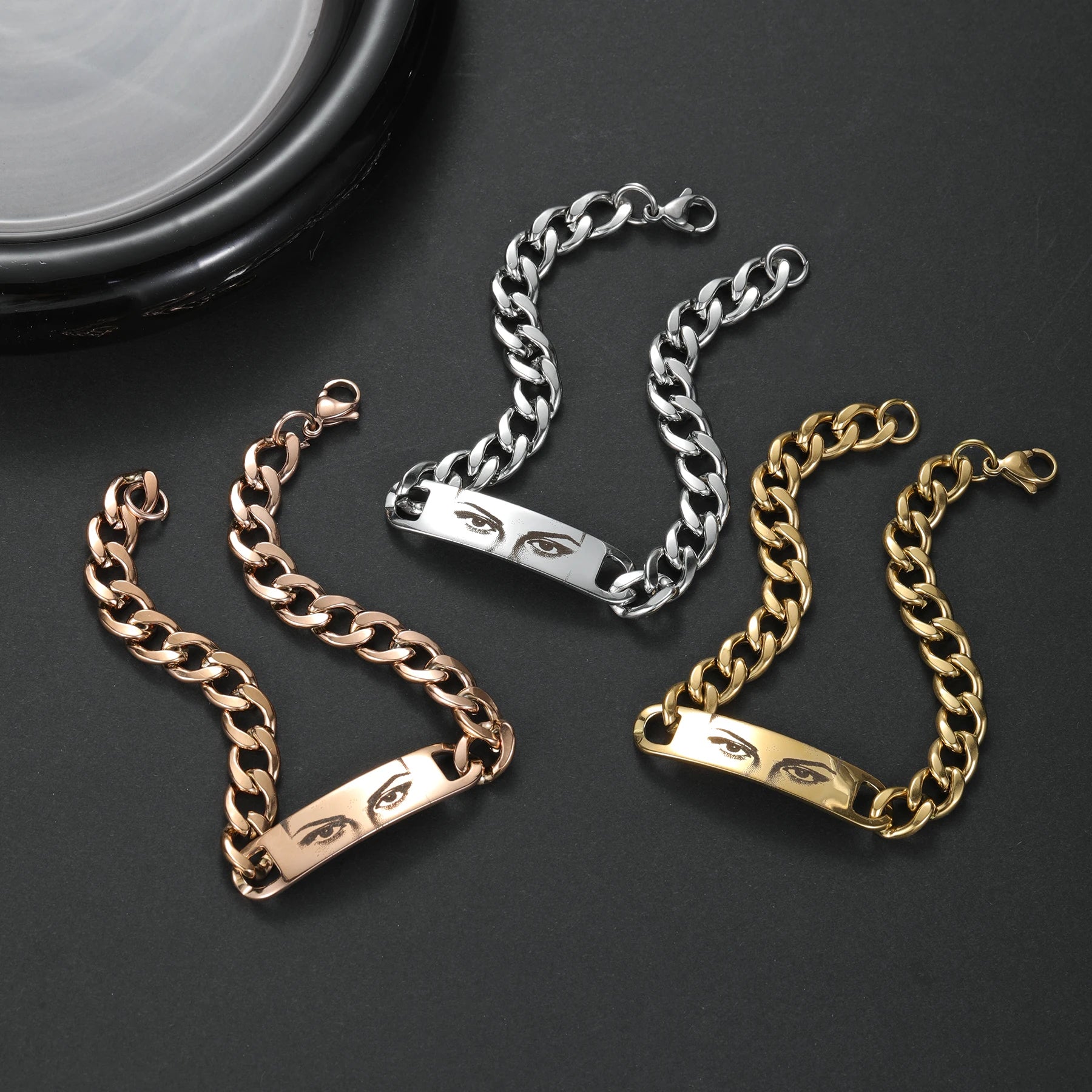 Personalized Eye Photo Couple Bracelet