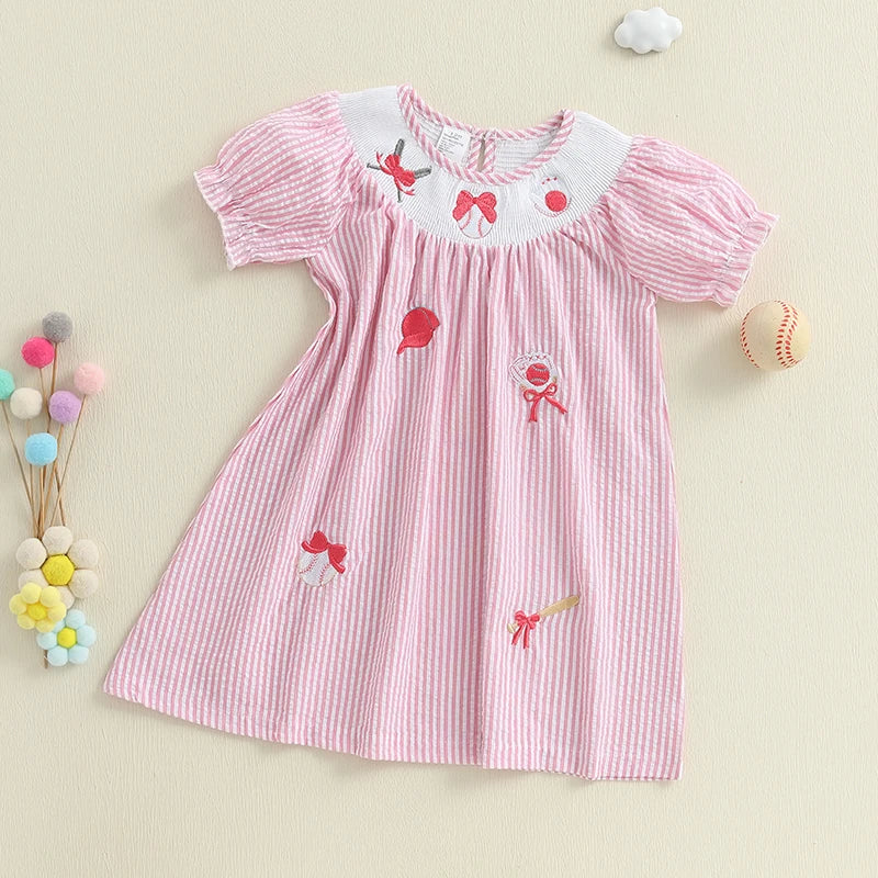 Embroidered Floral A-Line Girl Dress