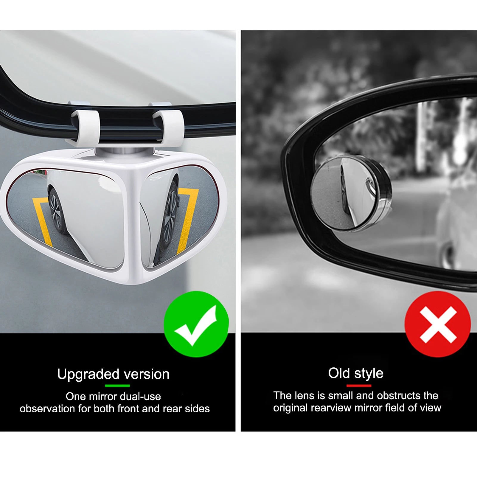 360° Wide Angle Blind Spot Side Mirror