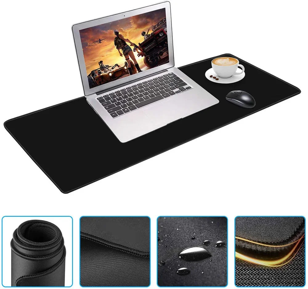 FTVAE Black Rubber Desk Mouse Pad 90x40