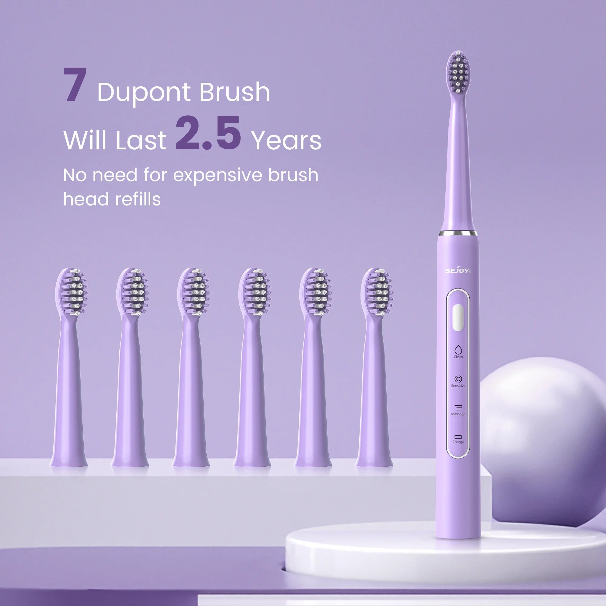 SEJOY Sonic Electric Toothbrush 3 Modes