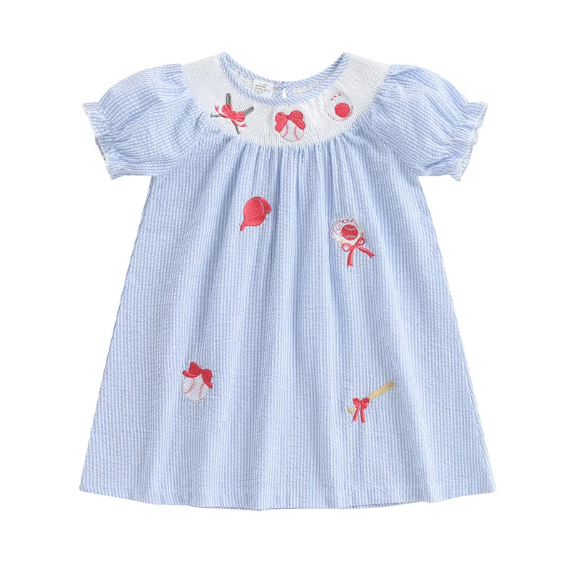 Embroidered Floral A-Line Girl Dress