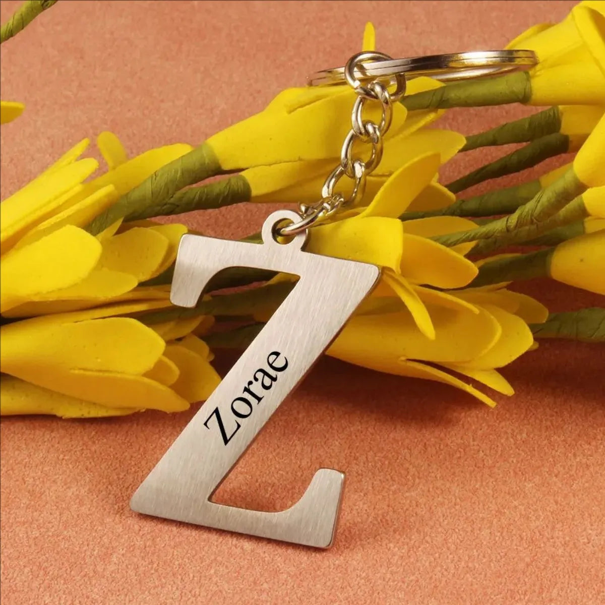 Custom A-Z Initial Engraved Keychain