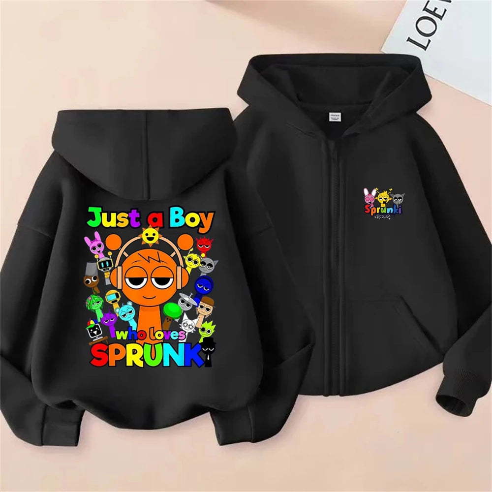 Sprunki Incredibox Kinder-Kapuzenpullover mit Reißverschluss