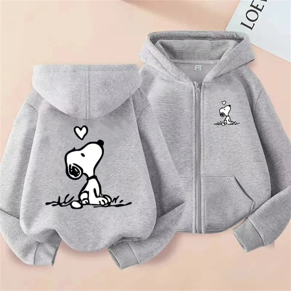 Disney Snoopy Kinder-Kapuzenpullover mit Reißverschluss – Rosa