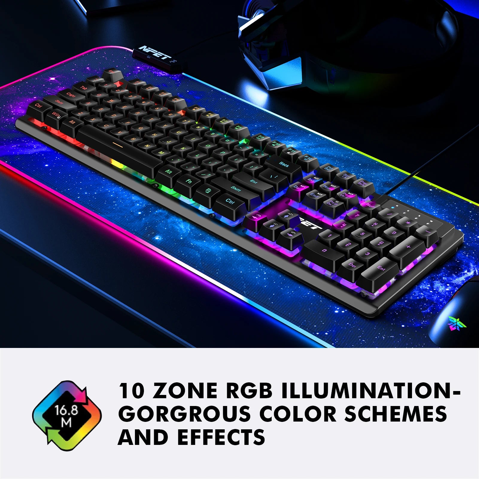 NPET K10V3 RGB Wired Gaming Keyboard