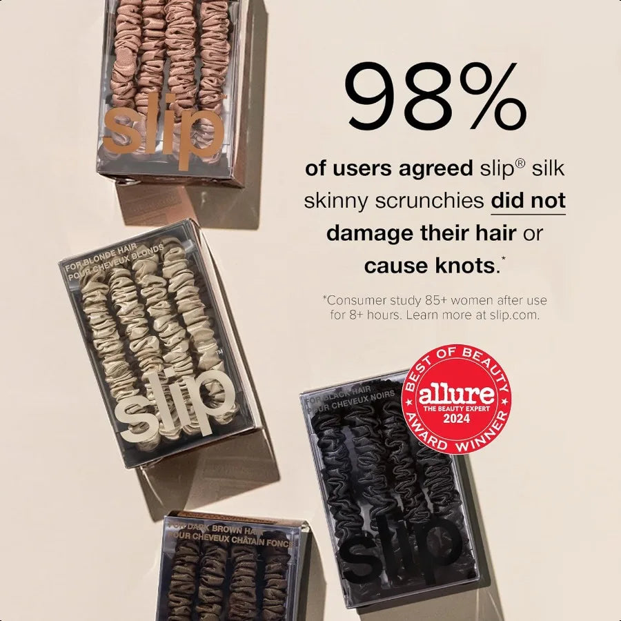 Exclusive Silk Skinny Scrunchies 3 Pack