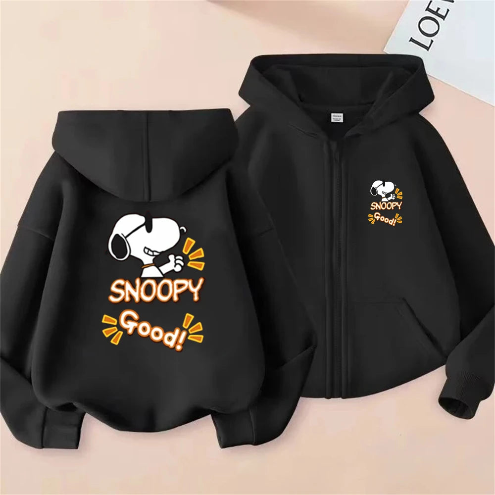 Disney Snoopy Kinder-Kapuzenpullover mit Reißverschluss – Rosa