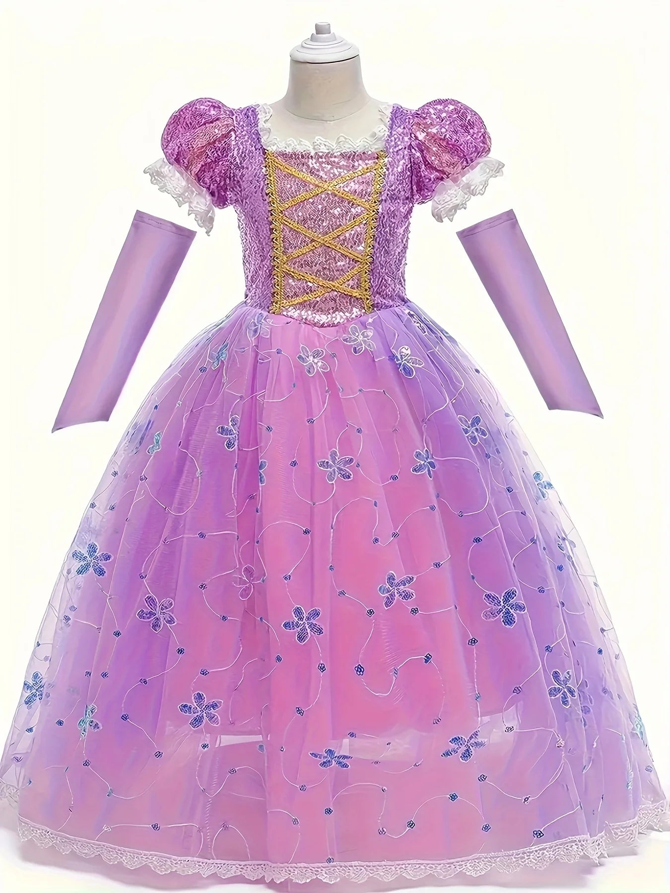 Girls LED Princess Party Dress Gift
