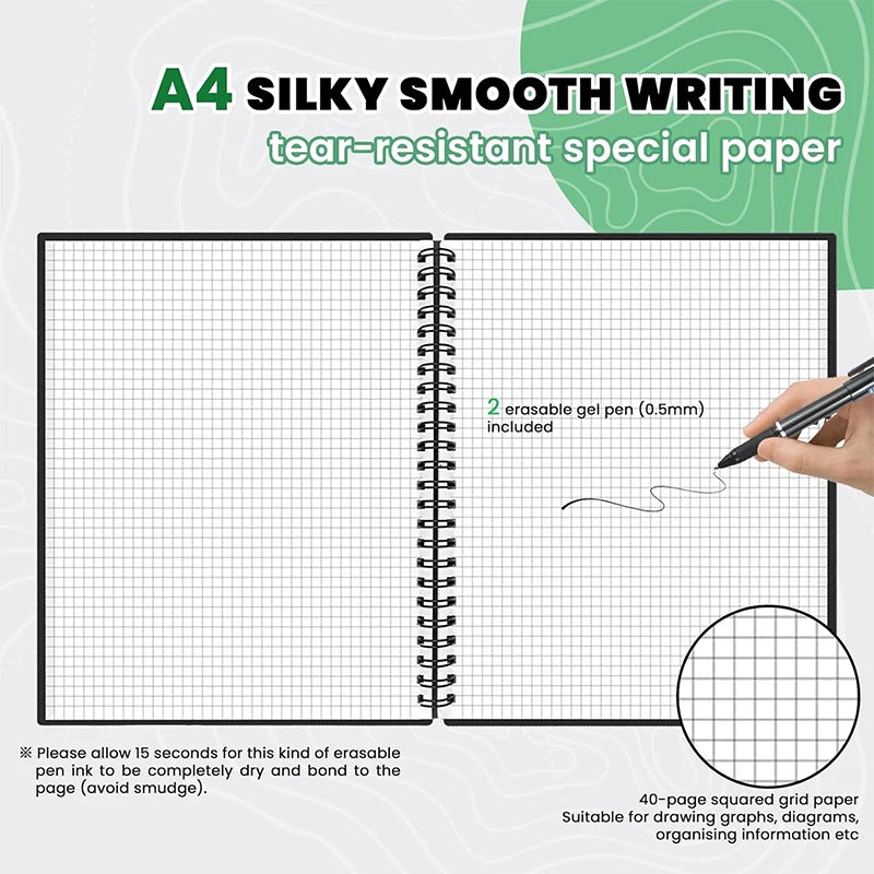 Smart Reusable A4 Notebook – Lined & Dots