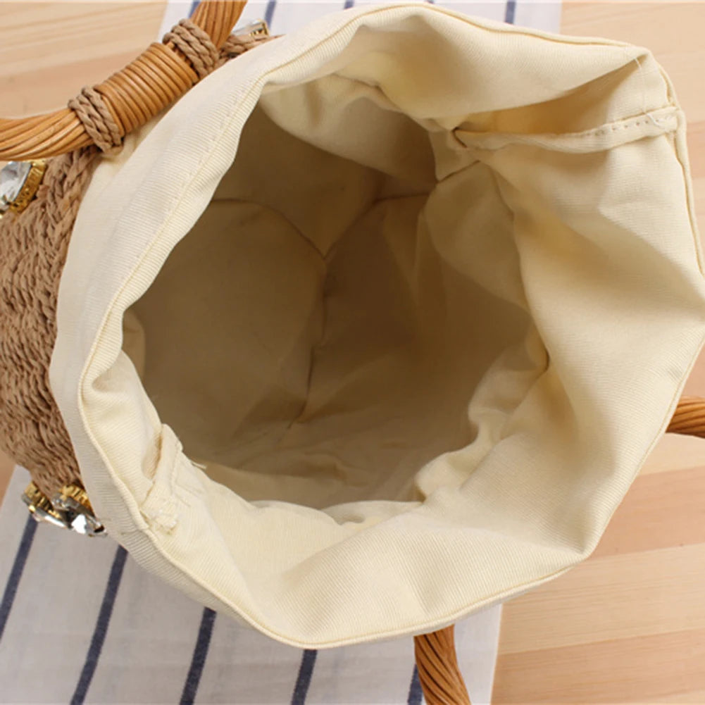 Women’s Rhinestone Woven Tote Bag