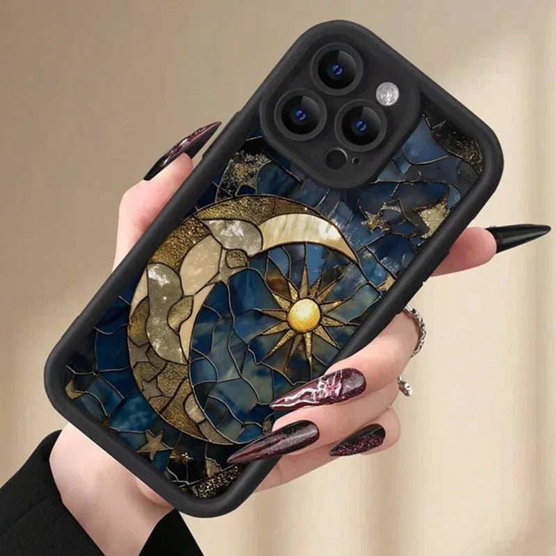 Aesthetic Sun & Moon Glass Silicone Case