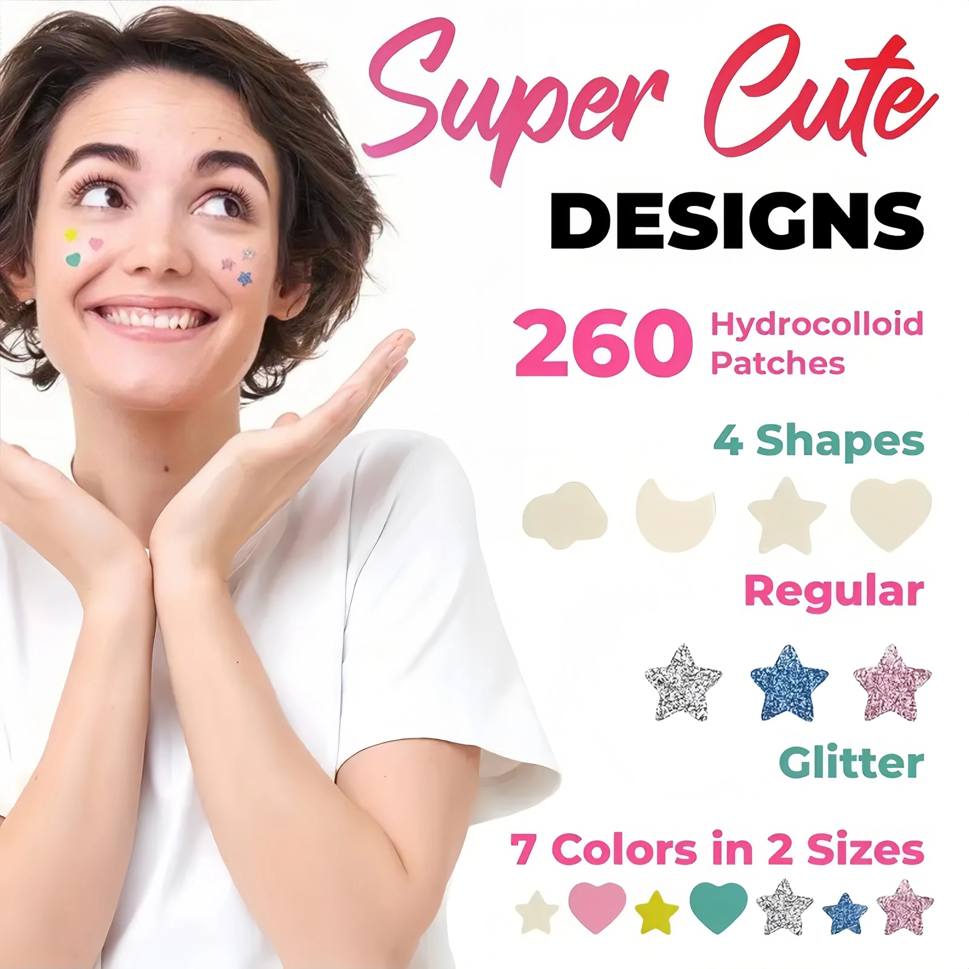 260PCS Hydrocolloid Invisible Acne Patches