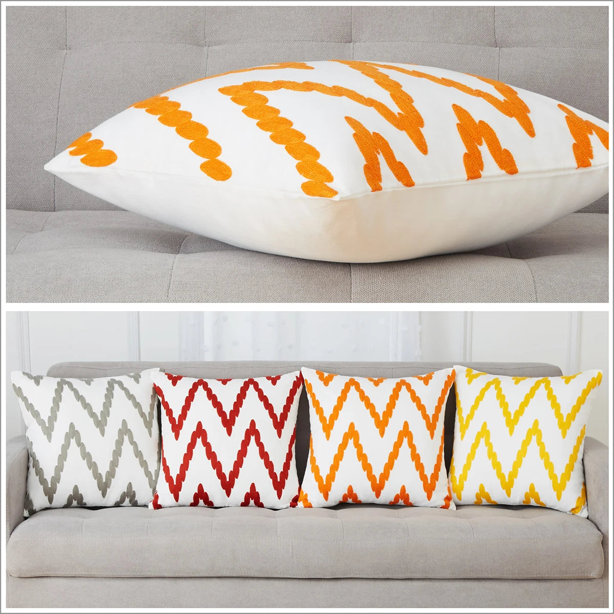 Yellow Embroidered Pillow Covers
