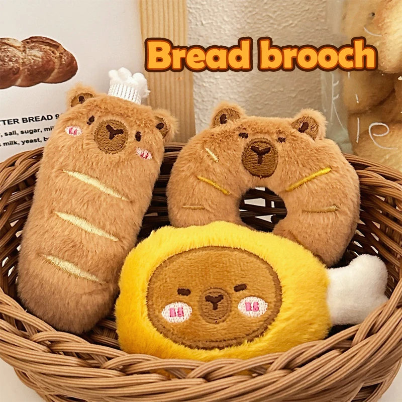 Bread Capybara Plush Doll Brooch