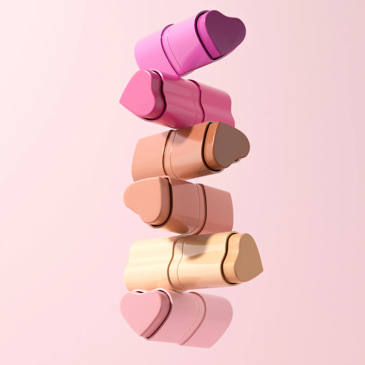 6-Color Heart Shaped Blush Stick Set