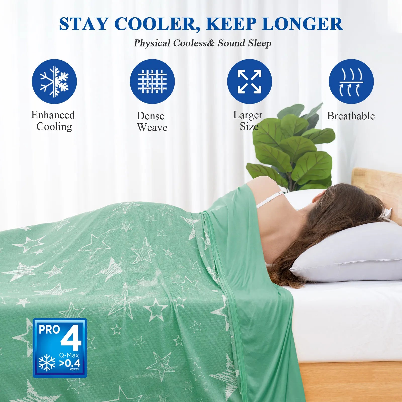 Star Print Double-Sided Cooling Blanket