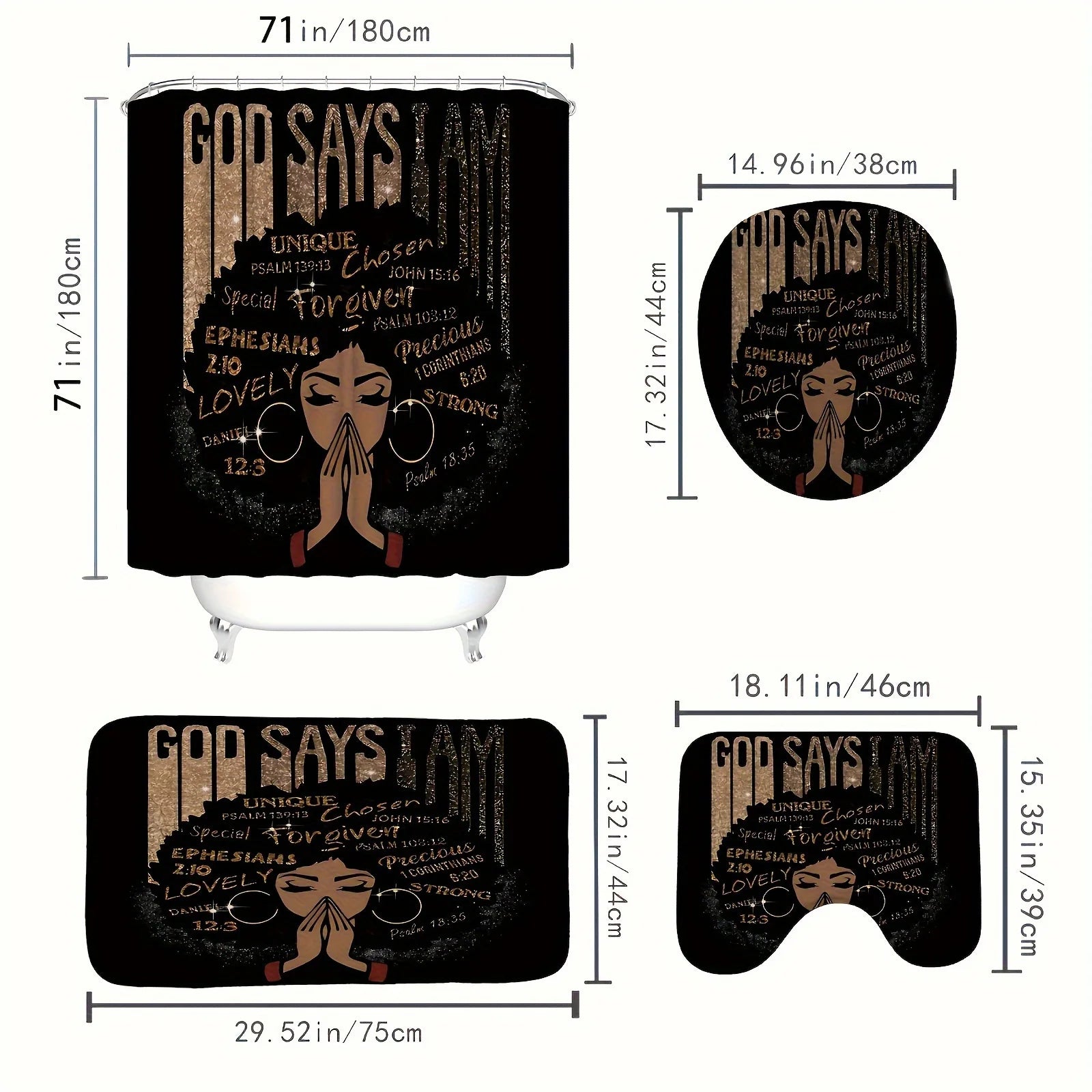 African American Shower Curtain Set