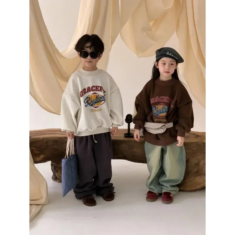 Koreanischer Fleece-Hoodie für Kinder – Winter 2025