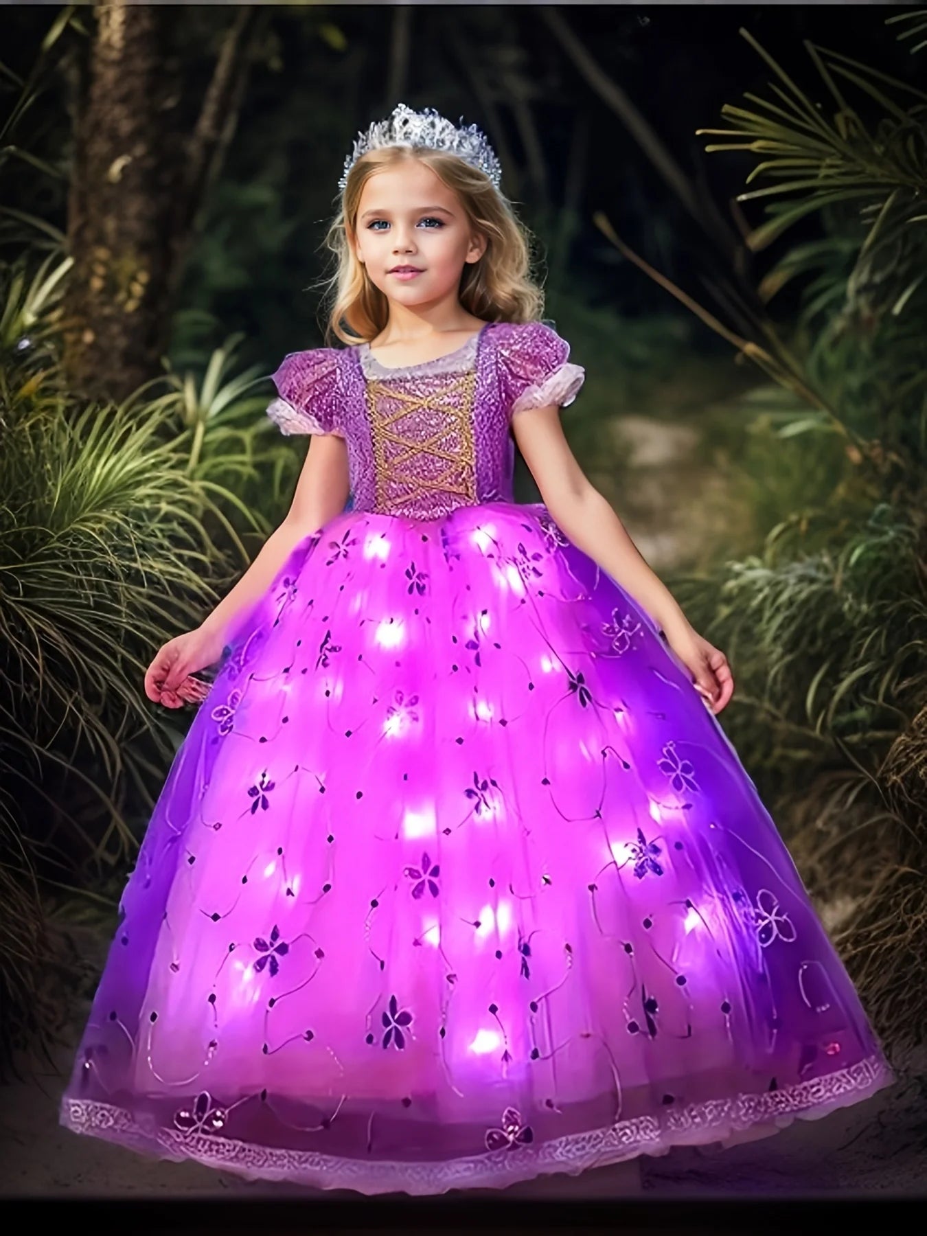 Mädchen LED Prinzessin Partykleid Geschenk