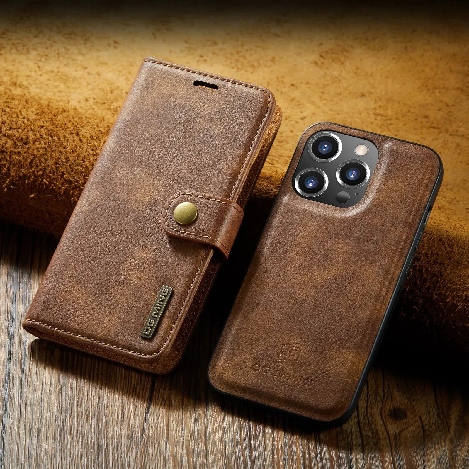 Magnetic Leather Wallet Case for iPhone