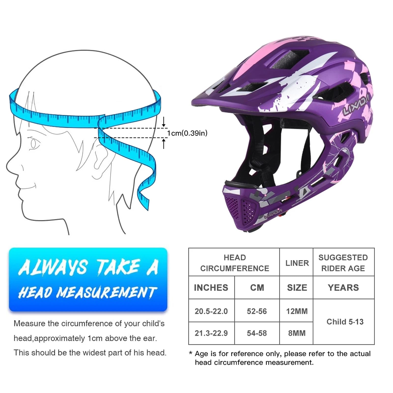 Kids Detachable Full Face Helmet