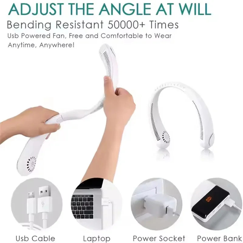 Mini Portable Bladeless Neck Fan USB