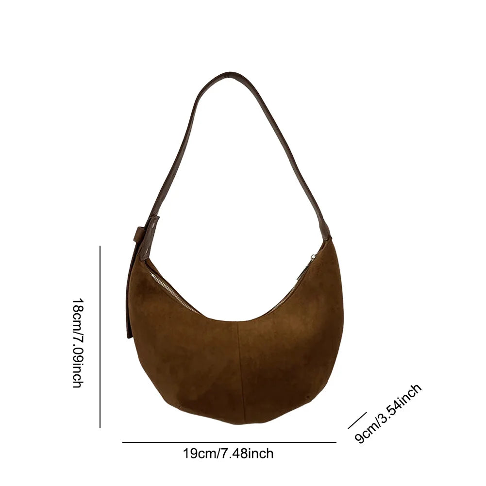 Women’s Suede Crescent Shoulder Bag