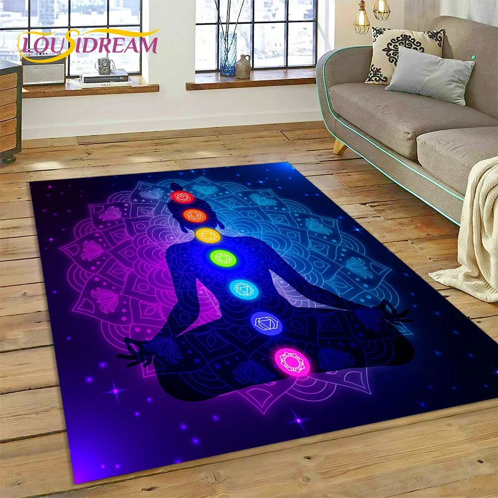 3D Rainbow Chakra Yoga Meditation Rug