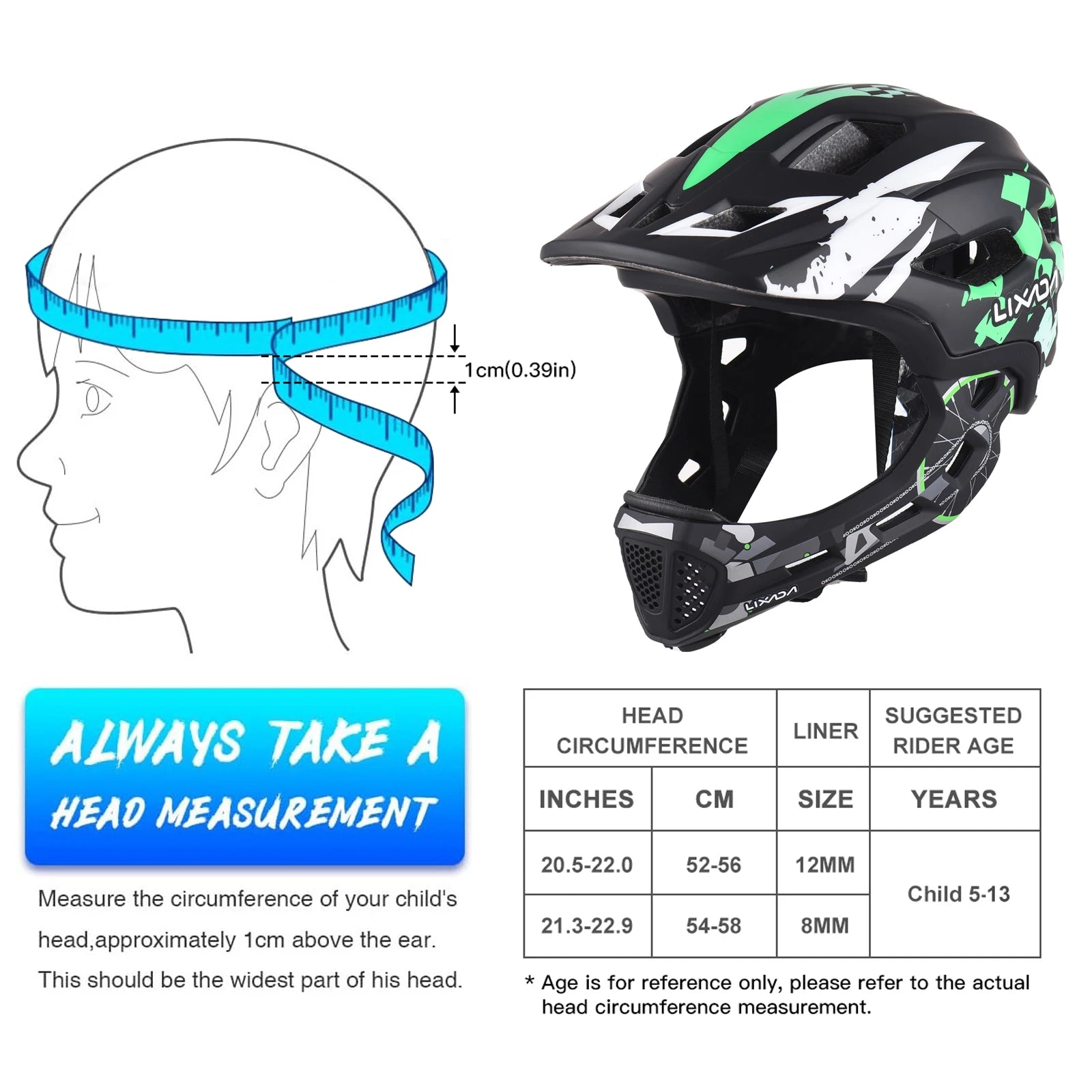 Kids Detachable Full Face Helmet