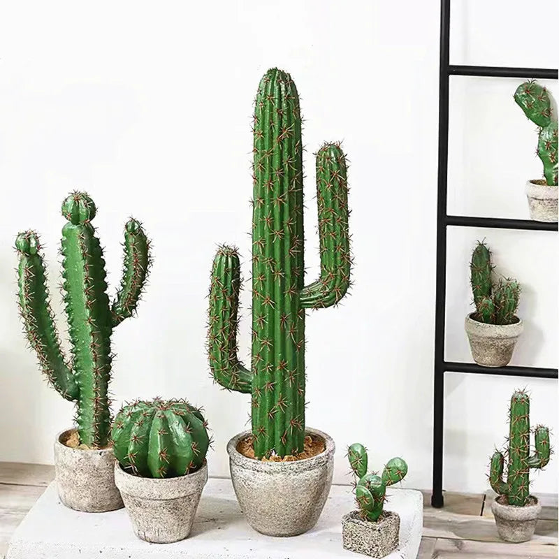 Large Faux Cactus Plant for Home Decor