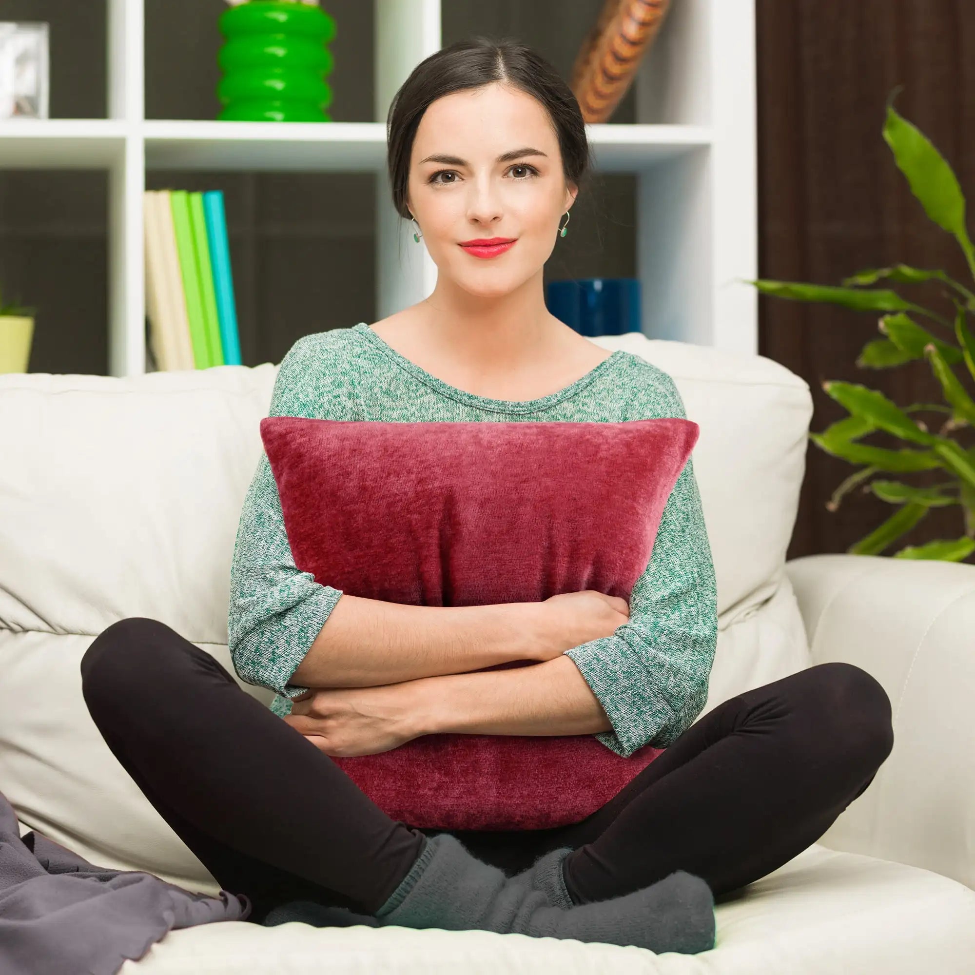 Burgundy Water Repellent Pillow Covers 20x20