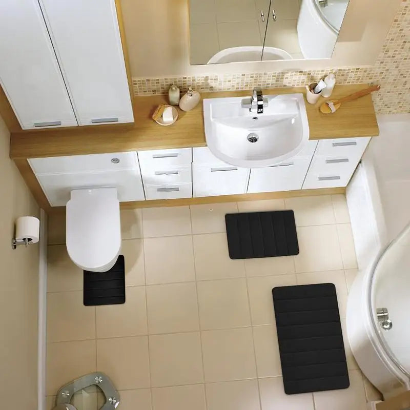 Ultra Thick 3-Piece Bathroom Rug Set