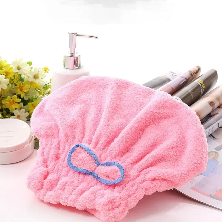 2PCS Microfiber Quick-Dry Shower Caps