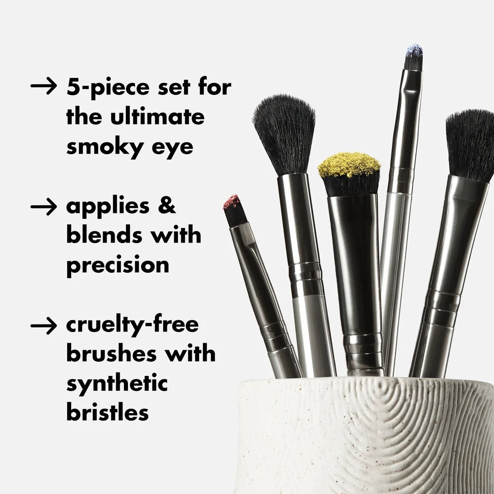 Smoky Eye Brush Kit, 5 Vegan Brushes