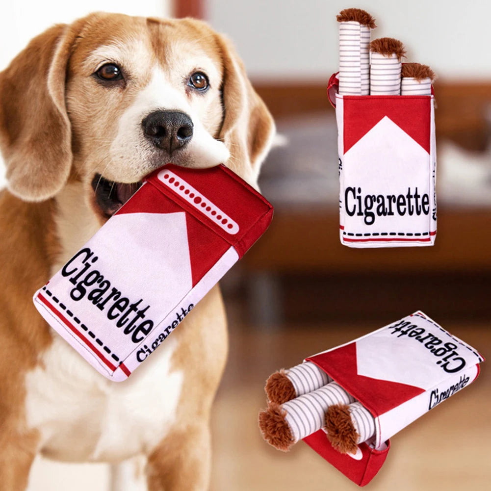 Cigarette Plush Dog Teething Chew Toy