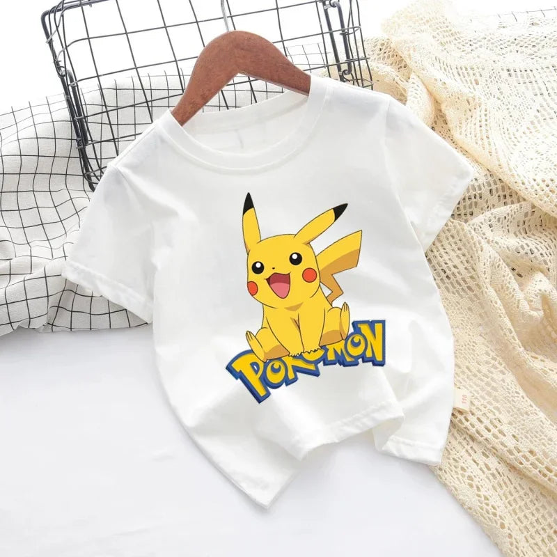 Pikachu Cartoon-T-Shirt für Kinder und Erwachsene