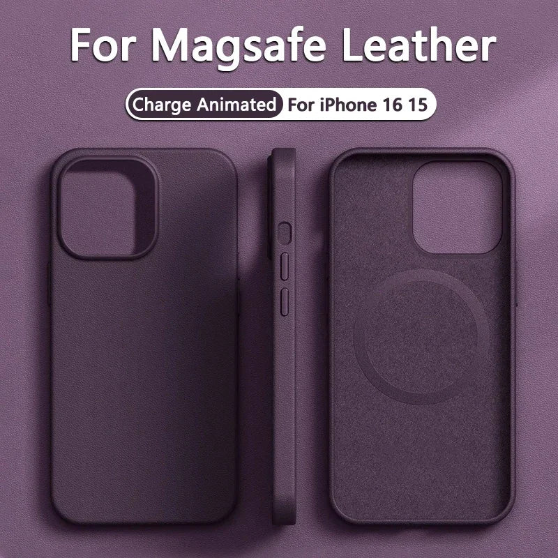 Leather MagSafe iPhone Case Cover