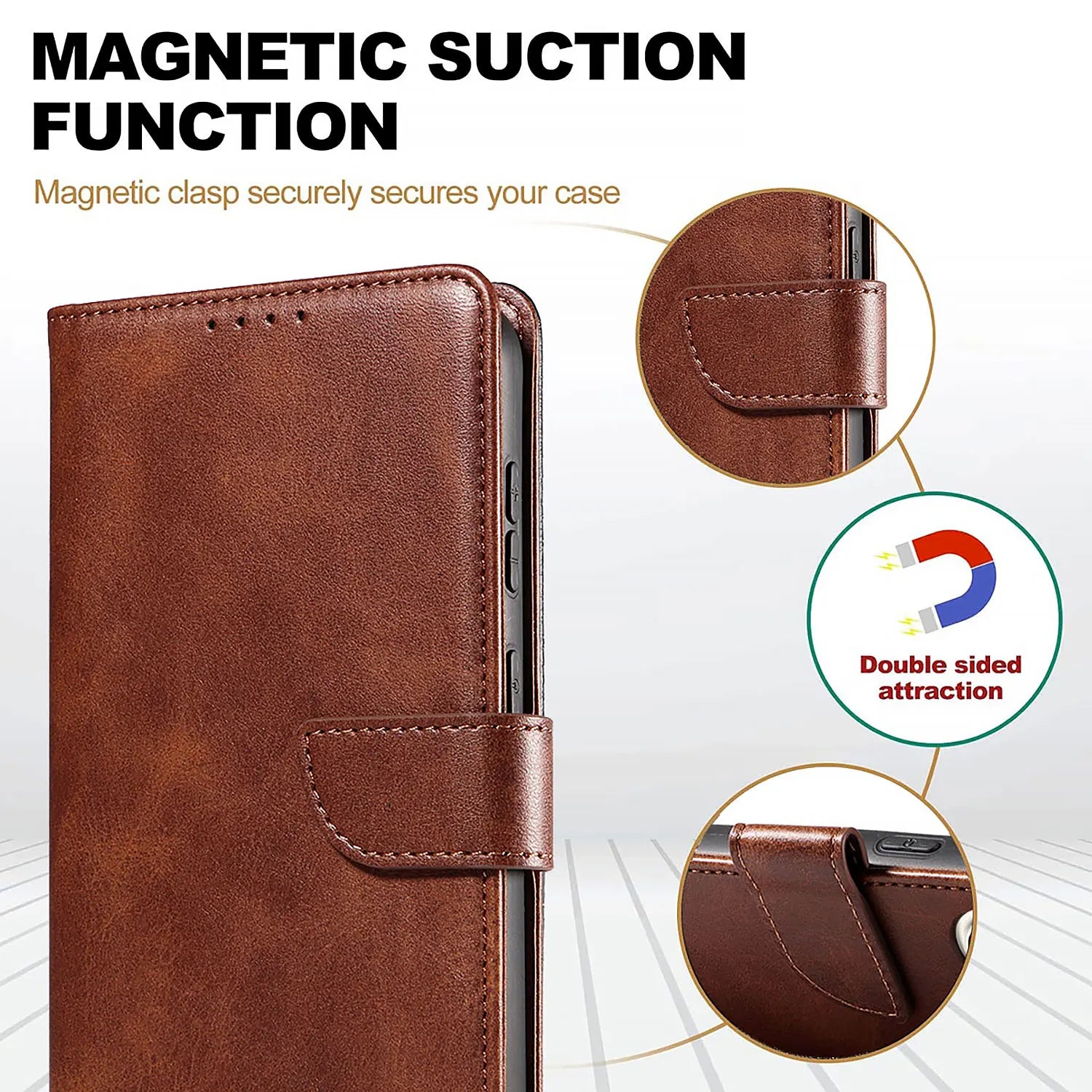 Galaxy S24 Leather Wallet Case – Brown