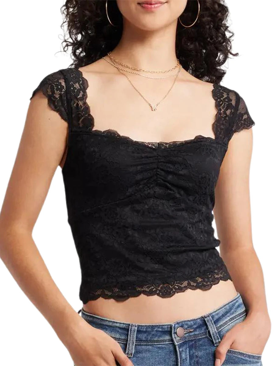 Square Neck Lace Top – Girl’s Summer