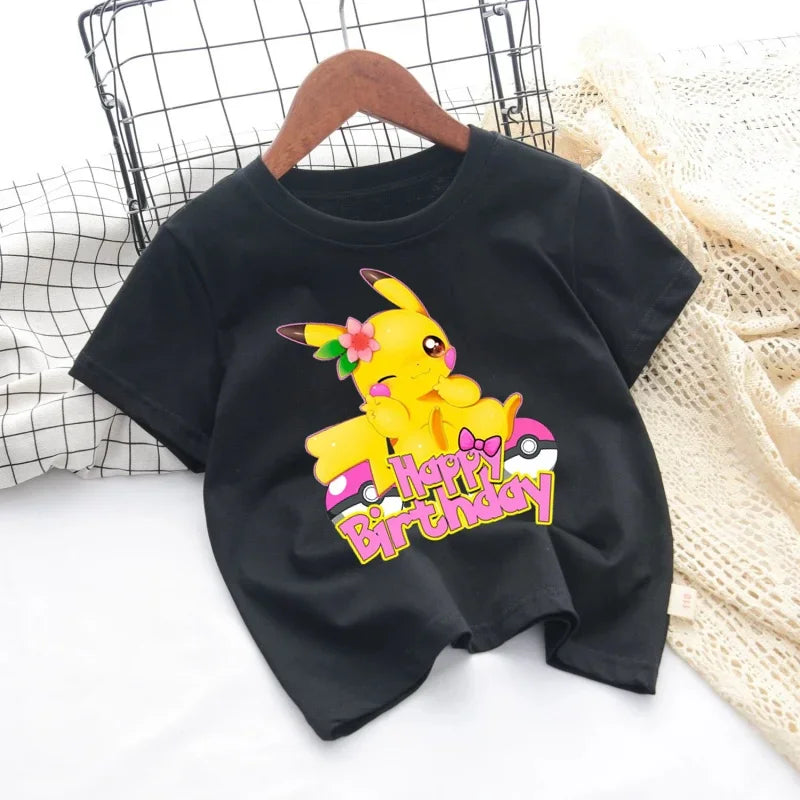 Pikachu Cartoon-T-Shirt für Kinder und Erwachsene
