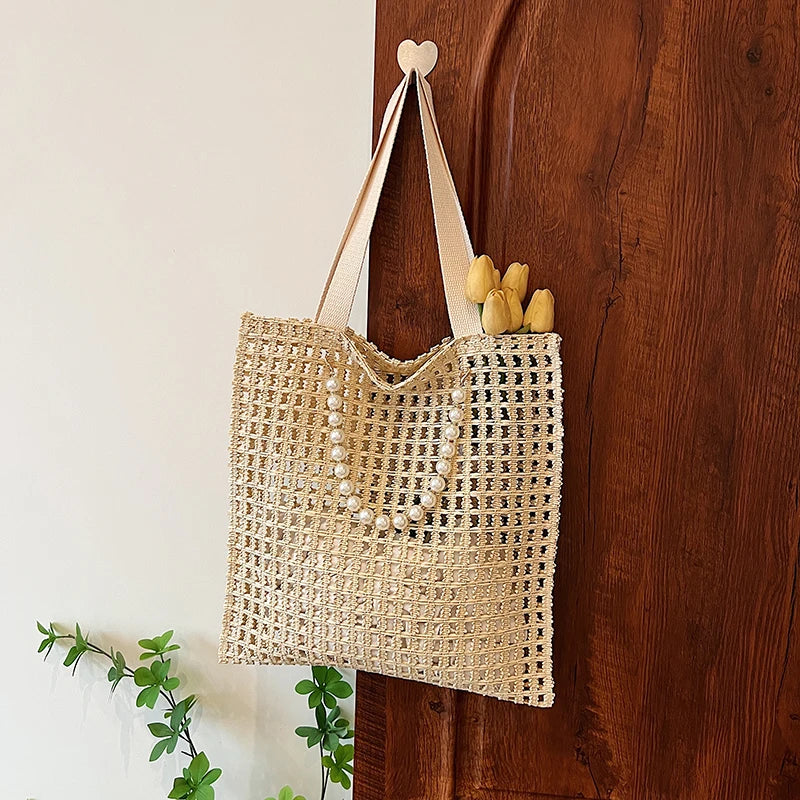 Mesh Crochet Summer Beach Tote Bag