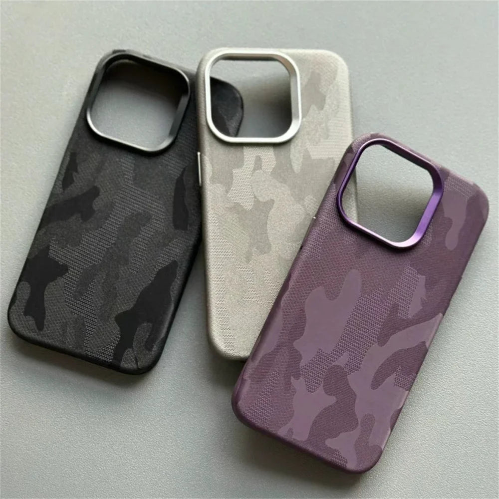 Luxury Camo Leather Magnetic Phone Case