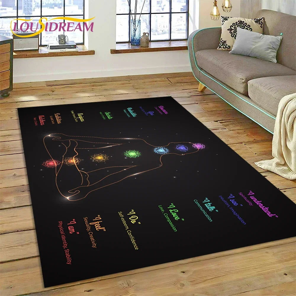 3D Rainbow Chakra Yoga Meditation Rug
