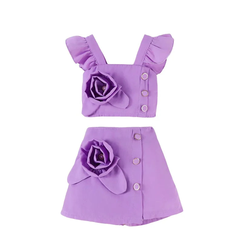 Baby Girl Flutter Top Skirt Set
